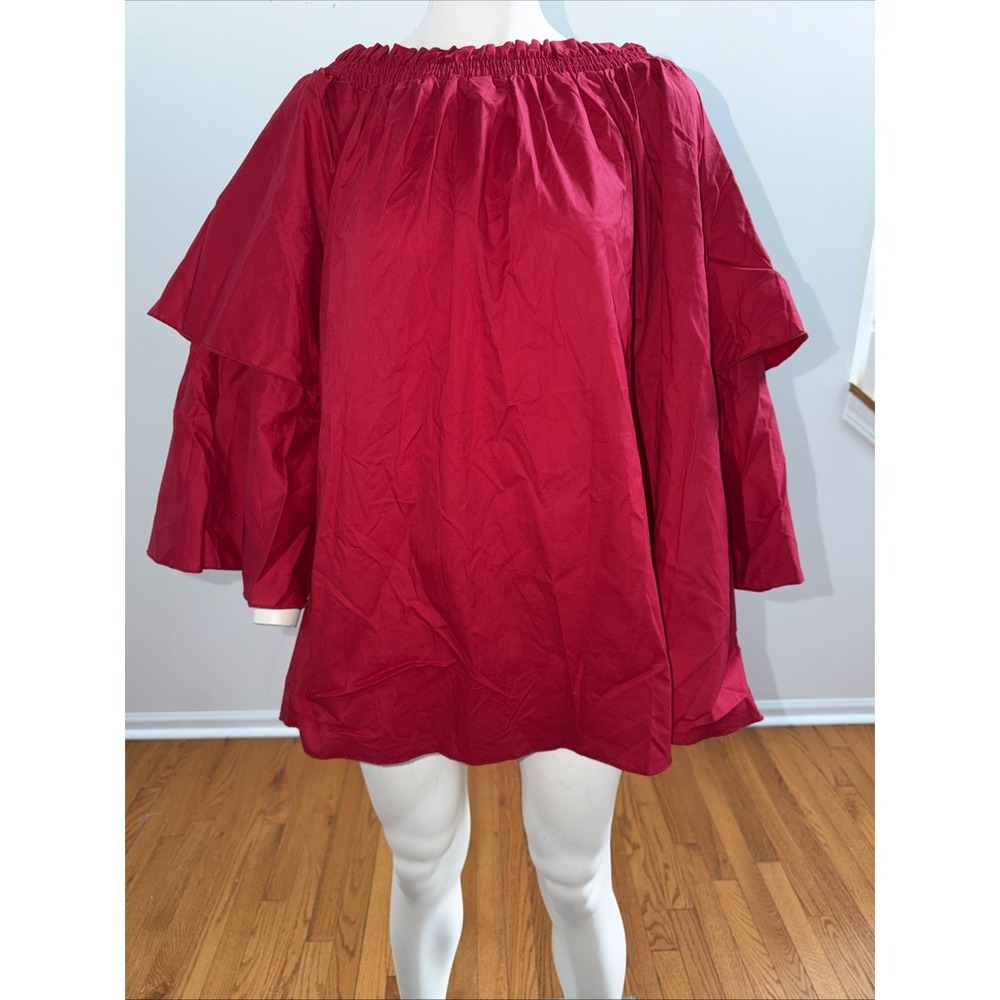 Ashley Stewart Red Off Shoulder‎ Tiered Sleeves NWT Size 22/24